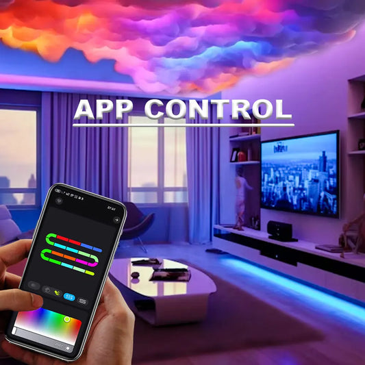 7 types Kit 3D Big Cloud Lightning Light Music Sync Multicolor Lightning Smart Cloud Light 360 Degree Wireless Remote for Home